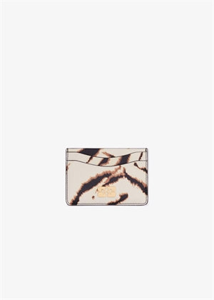 Bou card holder zebra print Egret B3010320 Ganni 